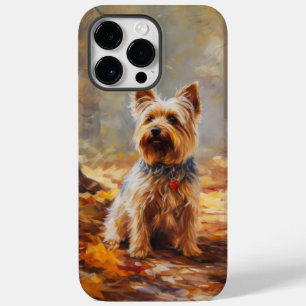 Yorkshire Terrier in de herfst laat Herfst inspire Case-Mate iPhone 14 Pro Max Hoesje
