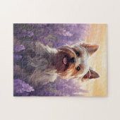 Yorkshire Terrier in Lavender veld Legpuzzel (Horizontaal)