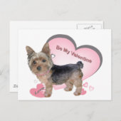 Yorkshire Terrier in roze kaarten (Voorkant / Achterkant)