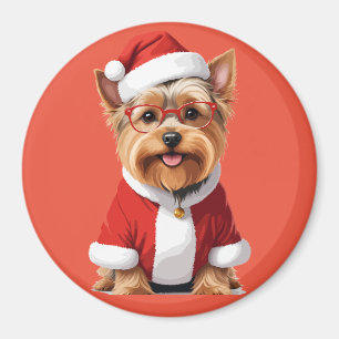 Yorkshire Terrier in Santa Costume Schattig Grappi Magneet