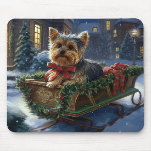 Yorkshire Terrier Kerst Feestelijke Periode Muismat