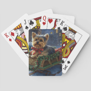 Yorkshire Terrier Kerst Feestelijke Periode Pokerkaarten