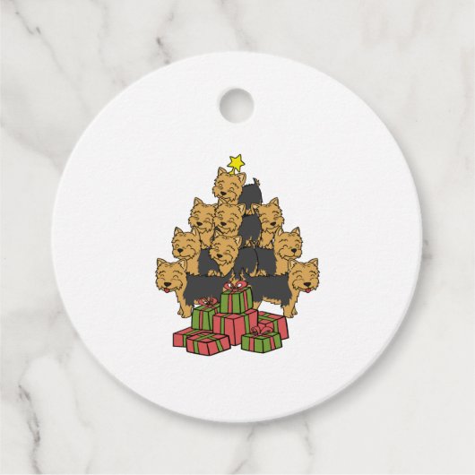 Yorkshire Terrier-kerstboom Bedankjes Labels (Voorkant)
