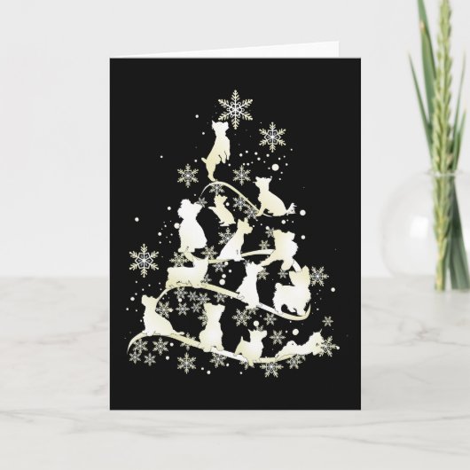 Yorkshire Terrier Kerstboom Hond Fijne Kerst Kaart (Voorkant)