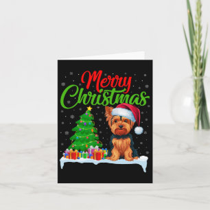 Yorkshire Terrier-kerstboom Lights Funny Xmas Kaart