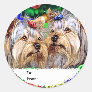 Yorkshire Terrier-kerstcadeaus Gift Labels