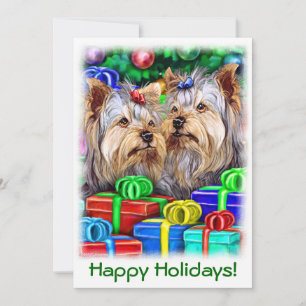 Yorkshire Terrier-kerstcadeaus Kaart