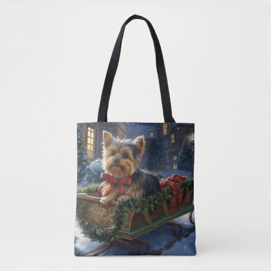 Yorkshire Terrier Kerstfeest Seizoen Draagtas (Voorkant)