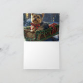 Yorkshire Terrier Kerstfeest Seizoen Kaart (Binnen)