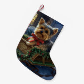 Yorkshire Terrier Kerstfeest Seizoen Kleine Kerstsok (Voorkant (Hangend))