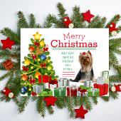 Yorkshire Terrier-kerstgroet Feestdagenkaart