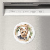 Yorkshire Terrier Kerstkrans feestelijke pup Magneet (Insitu (Vaatwasser))