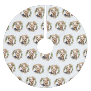 Yorkshire Terrier Kerstkrans Festieve Pup Kerstboom Rok