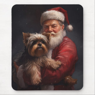 Yorkshire Terrier Kerstman Festive Kerstmis Muismat