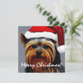 Yorkshire Terrier Kerstmis (Staand voorkant)