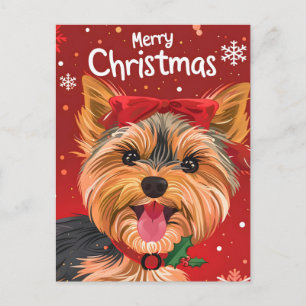 Yorkshire Terrier Kerstmis Briefkaart