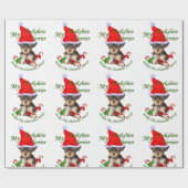 Yorkshire Terrier Kerstmis Cadeaupapier (Vlak)