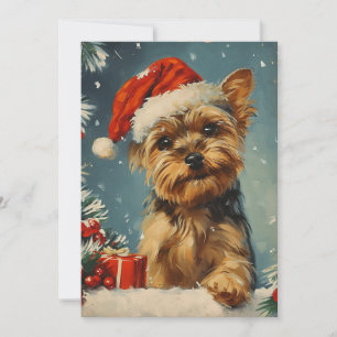 Yorkshire Terrier Kerstmis Feestdagenkaart