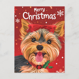 Yorkshire Terrier Kerstmis Feestdagenkaart