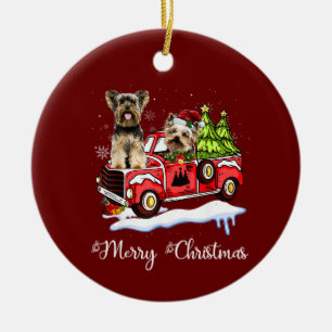 Yorkshire Terrier Kerstmis Keramisch Ornament