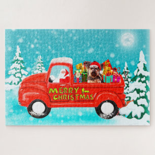 Yorkshire Terrier Kerstmis Kerstman Bezorgtruck Legpuzzel