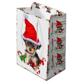 Yorkshire Terrier Kerstmis Medium Cadeauzakje (Voorkant Gekanteld)