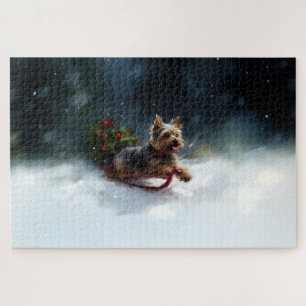 Yorkshire Terrier Kerstmis sneeuw winter Legpuzzel