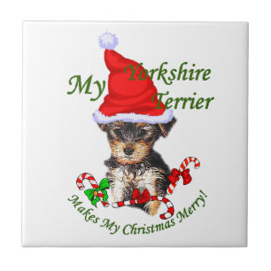Yorkshire Terrier Kerstmis Tegeltje