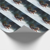 Yorkshire Terrier Kerstsneeuw winter Cadeaupapier (Hoek)