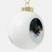 Yorkshire Terrier Kerstsneeuw winter Keramische Bal Ornament (Links)