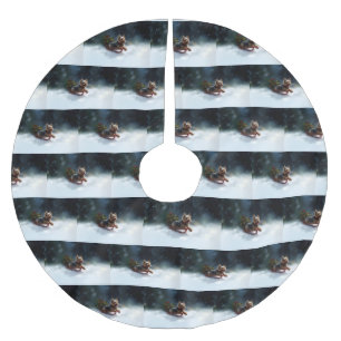 Yorkshire Terrier Kerstsneeuw winter Kerstboom Rok