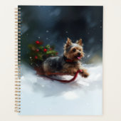 Yorkshire Terrier Kerstsneeuw winter Planner (Voorkant)