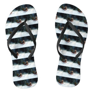 Yorkshire Terrier Kerstsneeuw winter Teenslippers