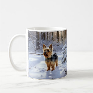 Yorkshire Terrier Laat het Sneeuwen Kerstmis Koffiemok