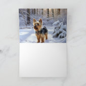 Yorkshire Terrier liet het sneeuwen Kerstmis Kaart (Binnen)