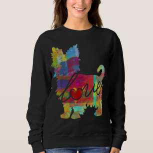 Yorkshire Terrier Love Floral Waterverf Yorkie Do Trui