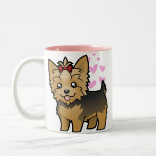 Yorkshire Terrier Love (kort haar met boeg) Tweekleurige Koffiemok