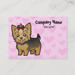Yorkshire Terrier Love (kort haar met boeg) Visitekaartje