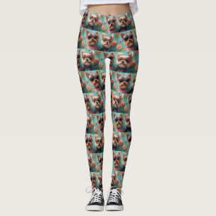 Yorkshire Terrier met Hart Rozen Valentijnsdag Leggings