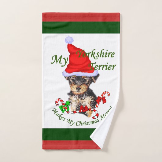 Yorkshire Terrier Noël (Serviette à main)