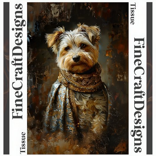 Yorkshire Terrier Olieverfschilderij Decoupage Lin Tissuepapier