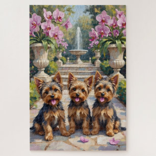 Yorkshire Terrier Orchidee Tuin Kunst Legpuzzel