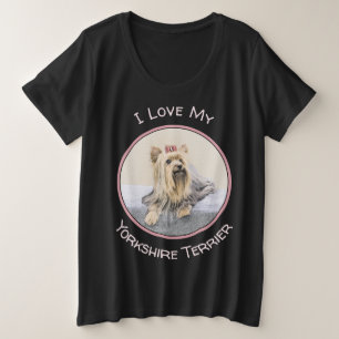 Yorkshire Terrier Painting - Cute Original Dog Art Grote Maat T-shirt