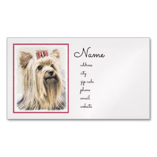 Yorkshire Terrier Painting - Cute Original Dog Art Magnetisch Visitekaartje