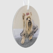 Yorkshire Terrier Painting - Cute Original Dog Art Ornament (voorkant)