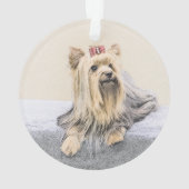 Yorkshire Terrier Painting - Cute Original Dog Art Ornament (achterkant)