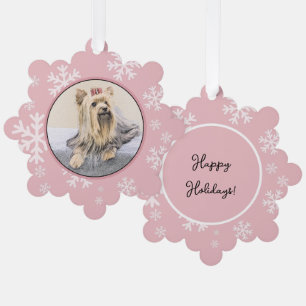 Yorkshire Terrier Painting - Cute Original Dog Art Ornament Kaart