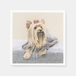 Yorkshire Terrier Painting - Cute Original Dog Art Servet