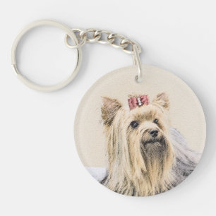 Yorkshire Terrier Painting - Cute Original Dog Art Sleutelhanger