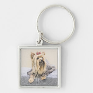 Yorkshire Terrier Painting - Cute Original Dog Art Sleutelhanger